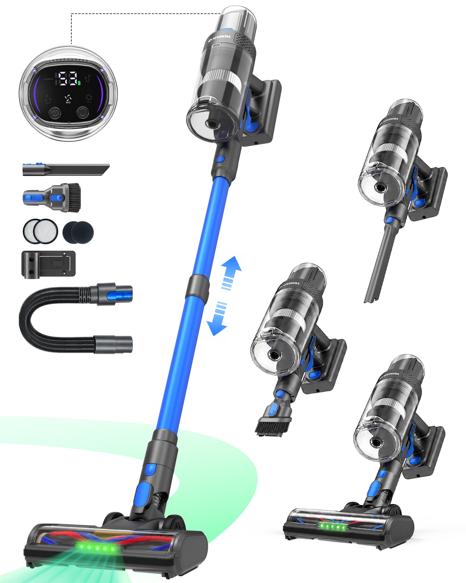 Ateroll 75kPa Cordless Vacuum Cleaner with Self-Standing Design