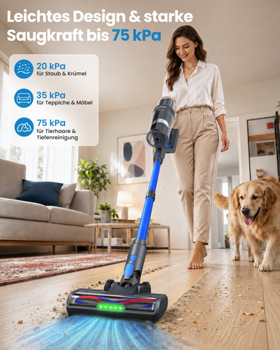 Ateroll 75kPa Cordless Vacuum Cleaner with Self-Standing Design