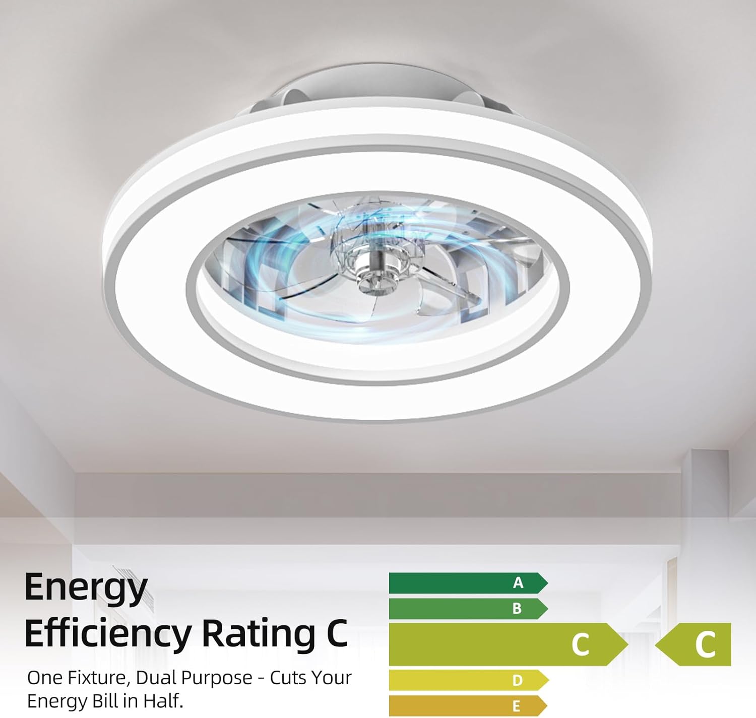 Ateroll Reversible Fan Light: All-Season Comfort