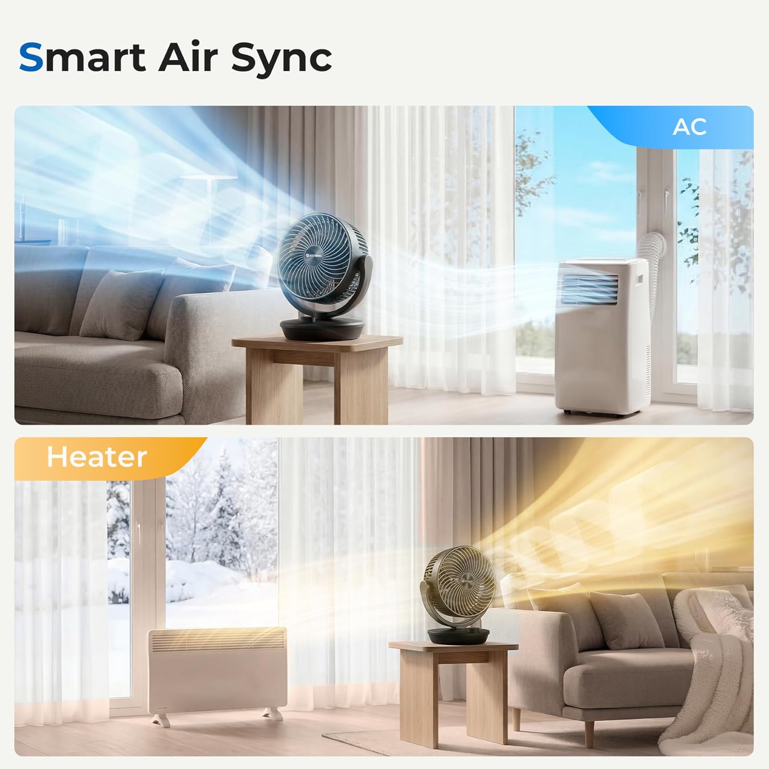 Ateroll Desk Air Circulator: Quiet Elegance