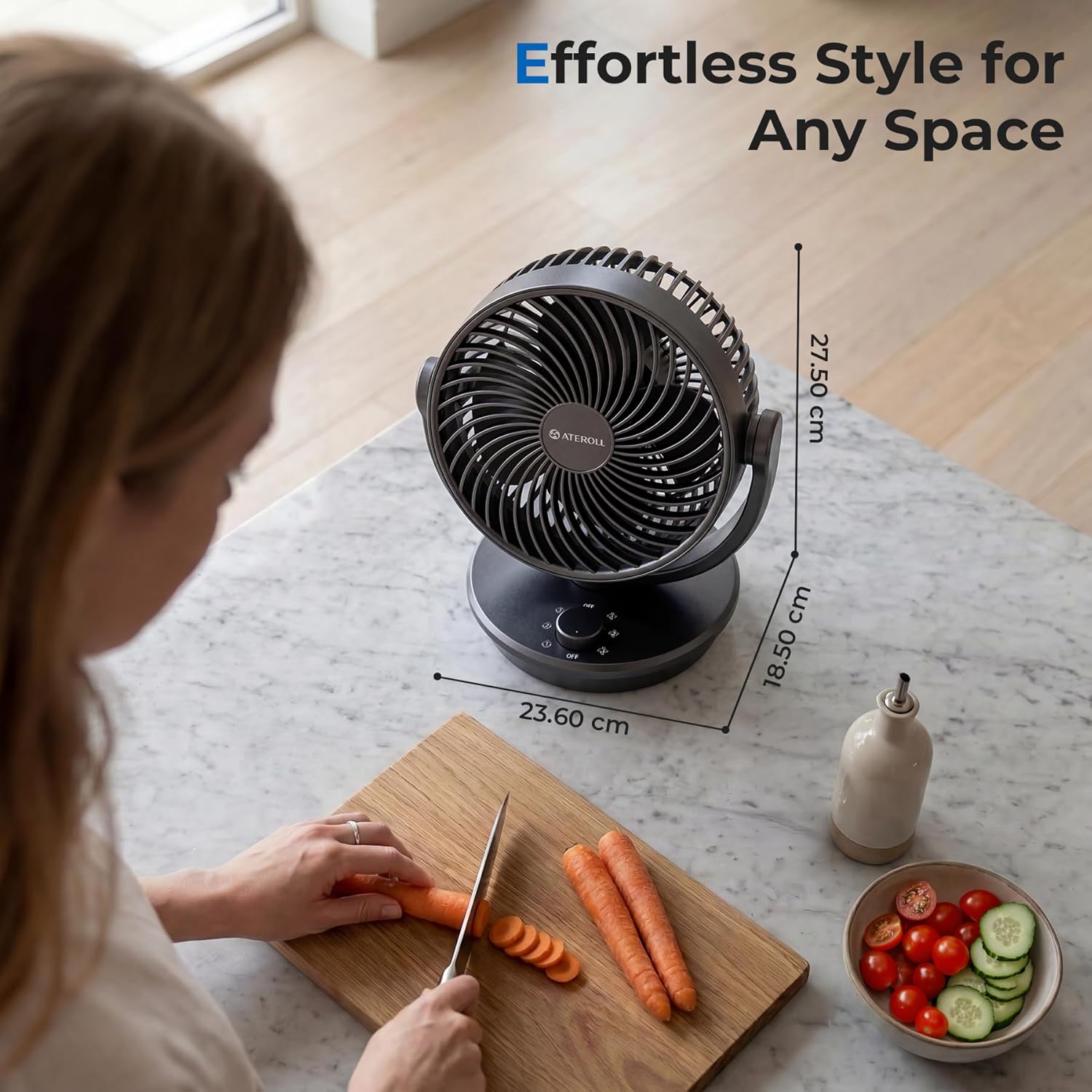 Ateroll Desk Air Circulator: Quiet Elegance