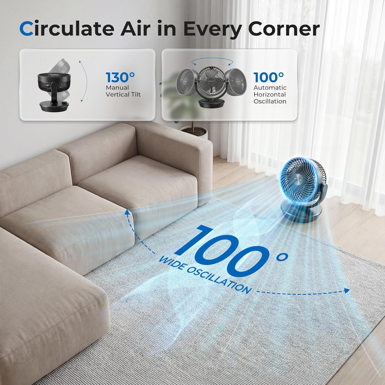 Ateroll Desk Air Circulator: Quiet Elegance