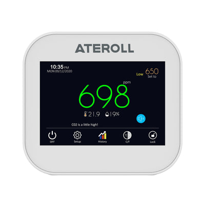 Ateroll Smart CO2 & Air Quality Monitor with Touch Screen
